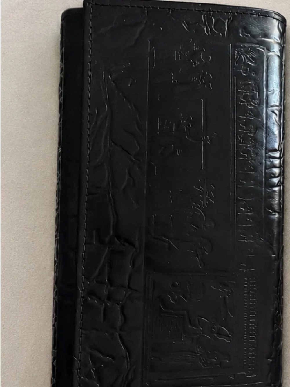 Embossed Egyptian holographic leather women wallet